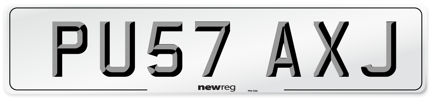 PU57 AXJ Number Plate from New Reg